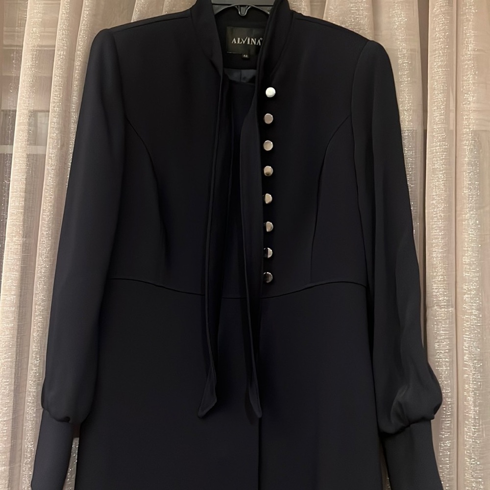 Alvina long sleeves modest abaya, Long Sleeve Dress, Navy Blue,Size 42.